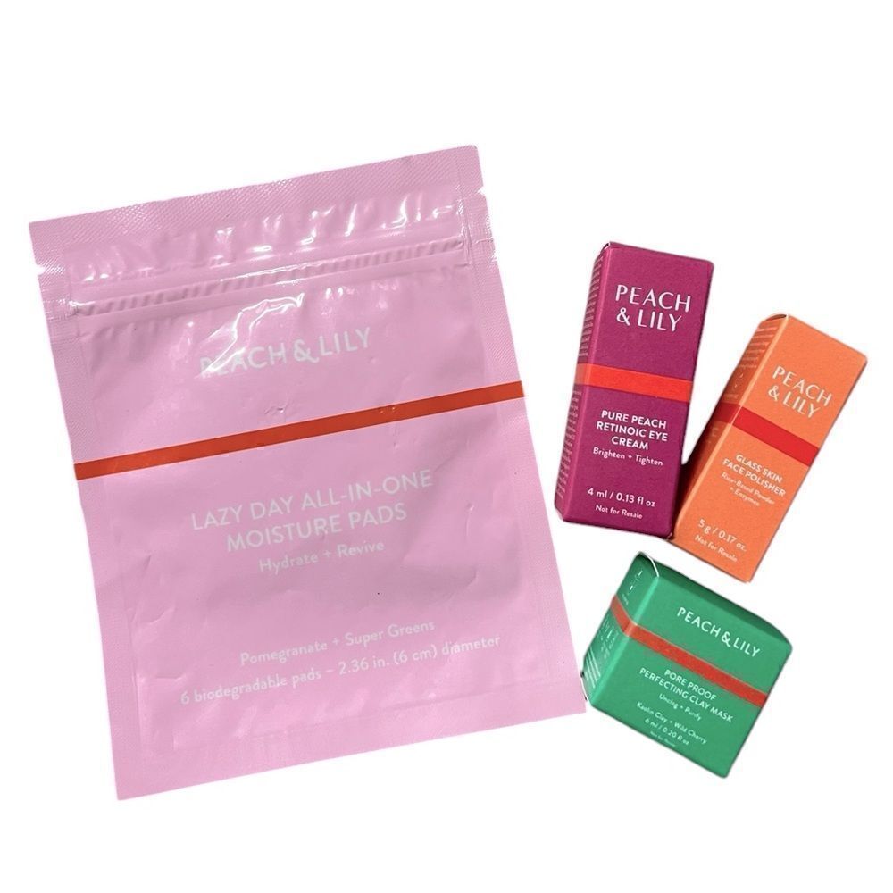 Peach & Lily skincare minis, perfect for travel, New, Sampler